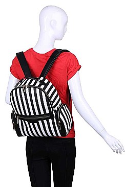 LUXURY LAUREL STRIPED VEGAN BACKPACK JY-18735