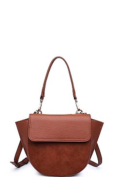 SUEDE FRONT CROSSBODY BAG