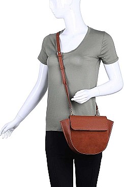 SUEDE FRONT CROSSBODY BAG