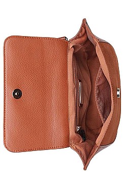 SUEDE FRONT CROSSBODY BAG