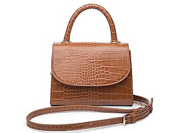 LUXURY MODERN CROC TALIA FAUX LEATHER CROSSBODY BAG
