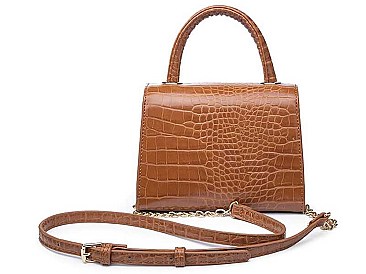 LUXURY MODERN CROC TALIA FAUX LEATHER CROSSBODY BAG