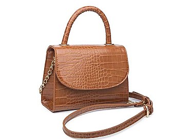 LUXURY MODERN CROC TALIA FAUX LEATHER CROSSBODY BAG