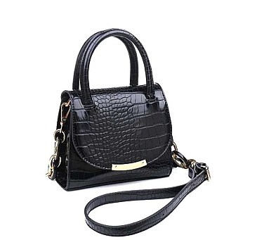 ADJUSTABLE STRAP VEGAN LEATHER MINI CROSS BODY BAG