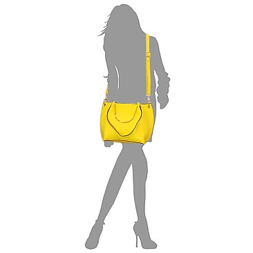 Fashion 2 Handles Satchel & Crossbody Bag Set