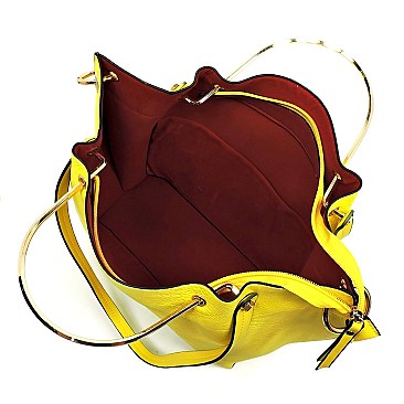 Fashion 2 Handles Satchel & Crossbody Bag Set