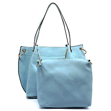 Fashion 2 Handles Satchel & Crossbody Bag Set