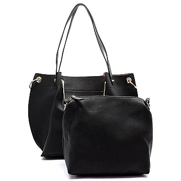 Fashion 2 Handles Satchel & Crossbody Bag Set