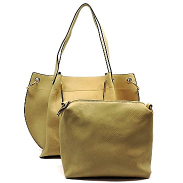 Fashion 2 Handles Satchel & Crossbody Bag Set