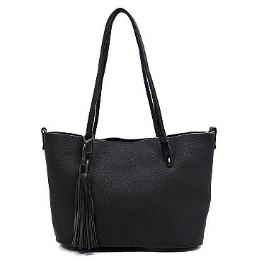 2-in-1 Pebble Textured Shopper Bag