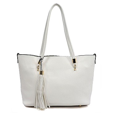 2-in-1 Pebble Textured Shopper Bag