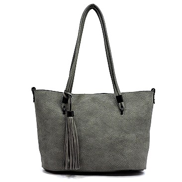 2-in-1 Pebble Textured Shopper Bag