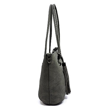 2-in-1 Pebble Textured Shopper Bag