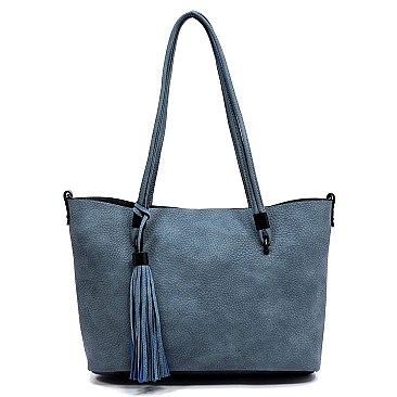 2-in-1 Pebble Textured Shopper Bag