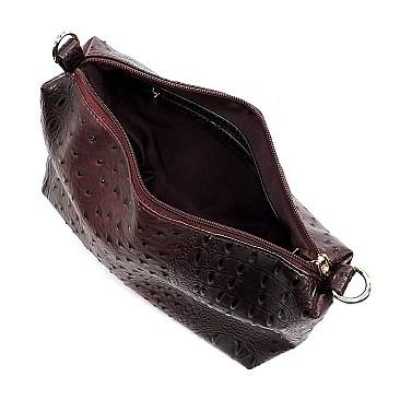 Ostrich Embossed Turn-Lock Accent 3 in 1 Tote Wallet MH-LF1402W