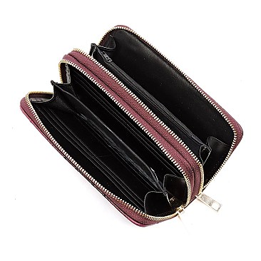 Ostrich Embossed Turn-Lock Accent 3 in 1 Tote Wallet MH-LF1402W