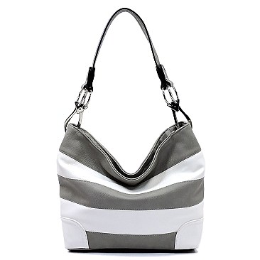 Fashion Striped Classic Bucket Bag