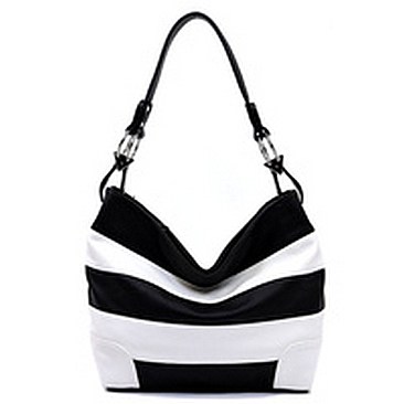 Fashion Striped Classic Bucket Bag