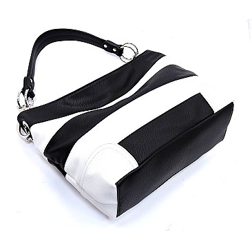 Fashion Striped Classic Bucket Bag