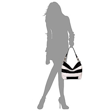 Fashion Striped Classic Bucket Bag