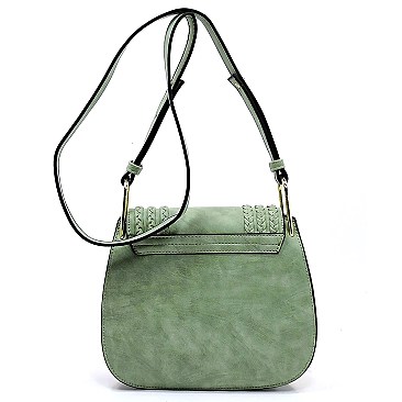 Tassel Accent Braided Cross Body Saddle Bag MH-CTEA0004