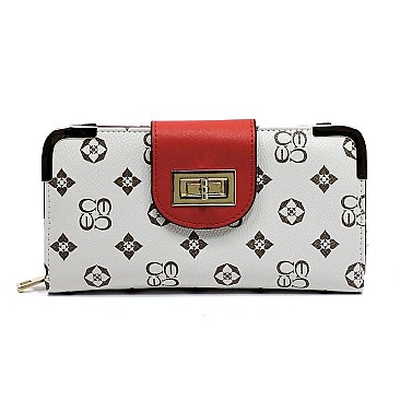 Pack of 6 MONOGRAM FLAP TURN LOCK WALLET WRISTLET