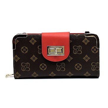 Pack of 6 MONOGRAM FLAP TURN LOCK WALLET WRISTLET