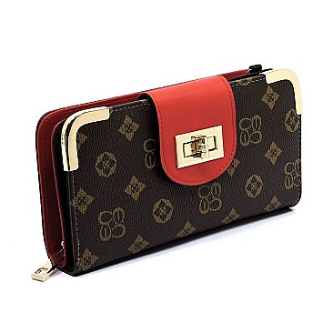 Pack of 6 MONOGRAM FLAP TURN LOCK WALLET WRISTLET