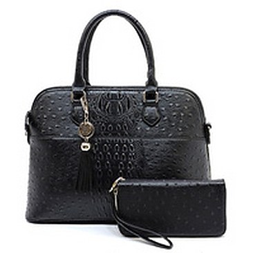 Ostrich Croc 2-in-1 Dome Satchel
