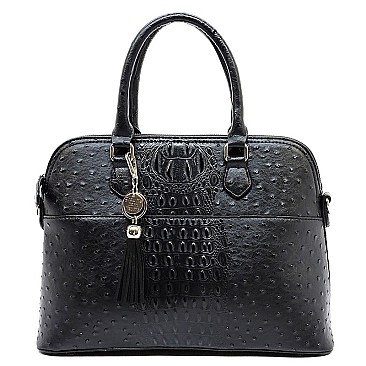 Ostrich Croc 2-in-1 Dome Satchel