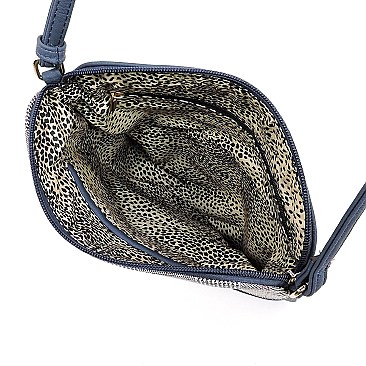 Plaid Checker Print Tassel Accent Cross Body
