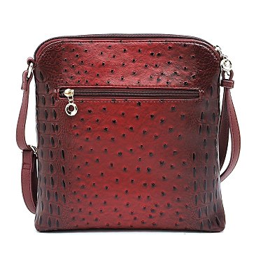 Ostrich Croc Fashion Crossbody Bag