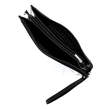 Collage Magazine Cover Cross Body Clutch Wallet Wristlet