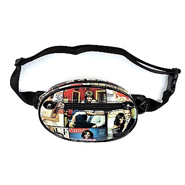 Oval Fanny Pack Magazine Cover Picture Waist Bag
