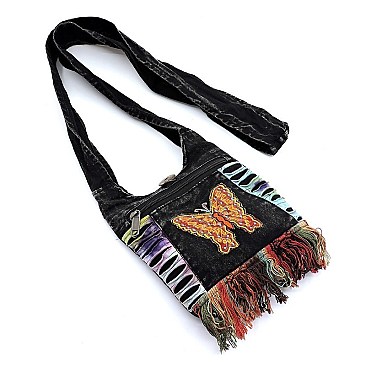 Bohemian Handicrafts Butterfly Cute Crossbody Bucket Bag