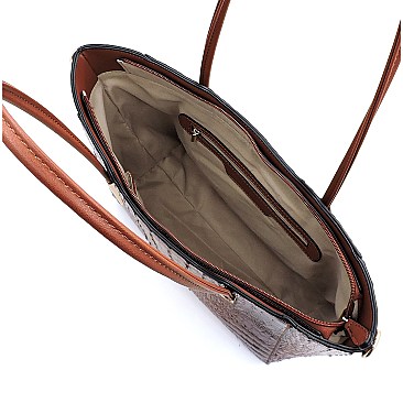 Crocodile Embossed 3 in 1 Twin Tote Wallet SET MH-CY6371W