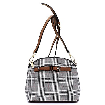 Checker Print 2 in 1 Large Tote Cross Body SET