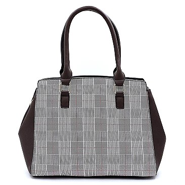 Checker Print 2 in 1 Large Tote Cross Body SET