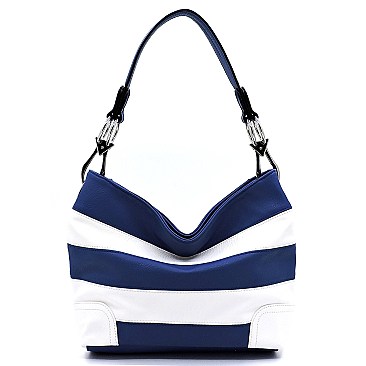 Fashion Striped Classic Bucket Bag