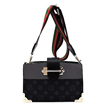 Color Block Cross Body Monogram Satchel