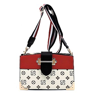 Color Block Cross Body Monogram Satchel