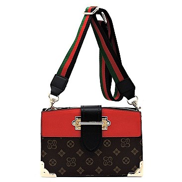 Color Block Cross Body Monogram Satchel