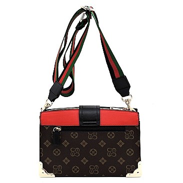 Color Block Cross Body Monogram Satchel