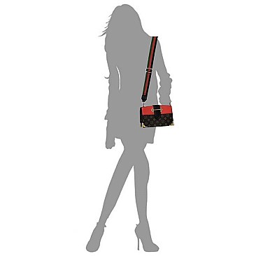 Color Block Cross Body Monogram Satchel