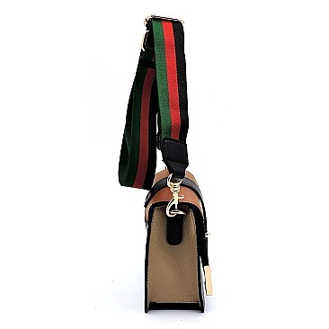 Top Flap Tartan Plaid Check Cross Body Satchel