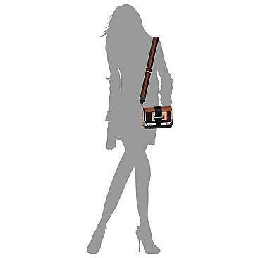 Top Flap Tartan Plaid Check Cross Body Satchel