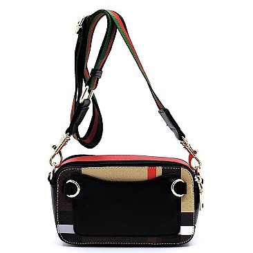 Convertible Tartan Plaid Check Cross Body Bag & Fanny Pack