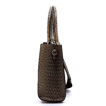 STUDDED 3 IN 1 TOTE OSTRICH