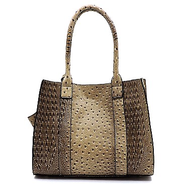 STUDDED 3 IN 1 TOTE OSTRICH