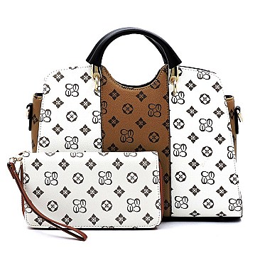 2 IN 1 MONOGRAMMED COLOR BLOCK SATCHEL